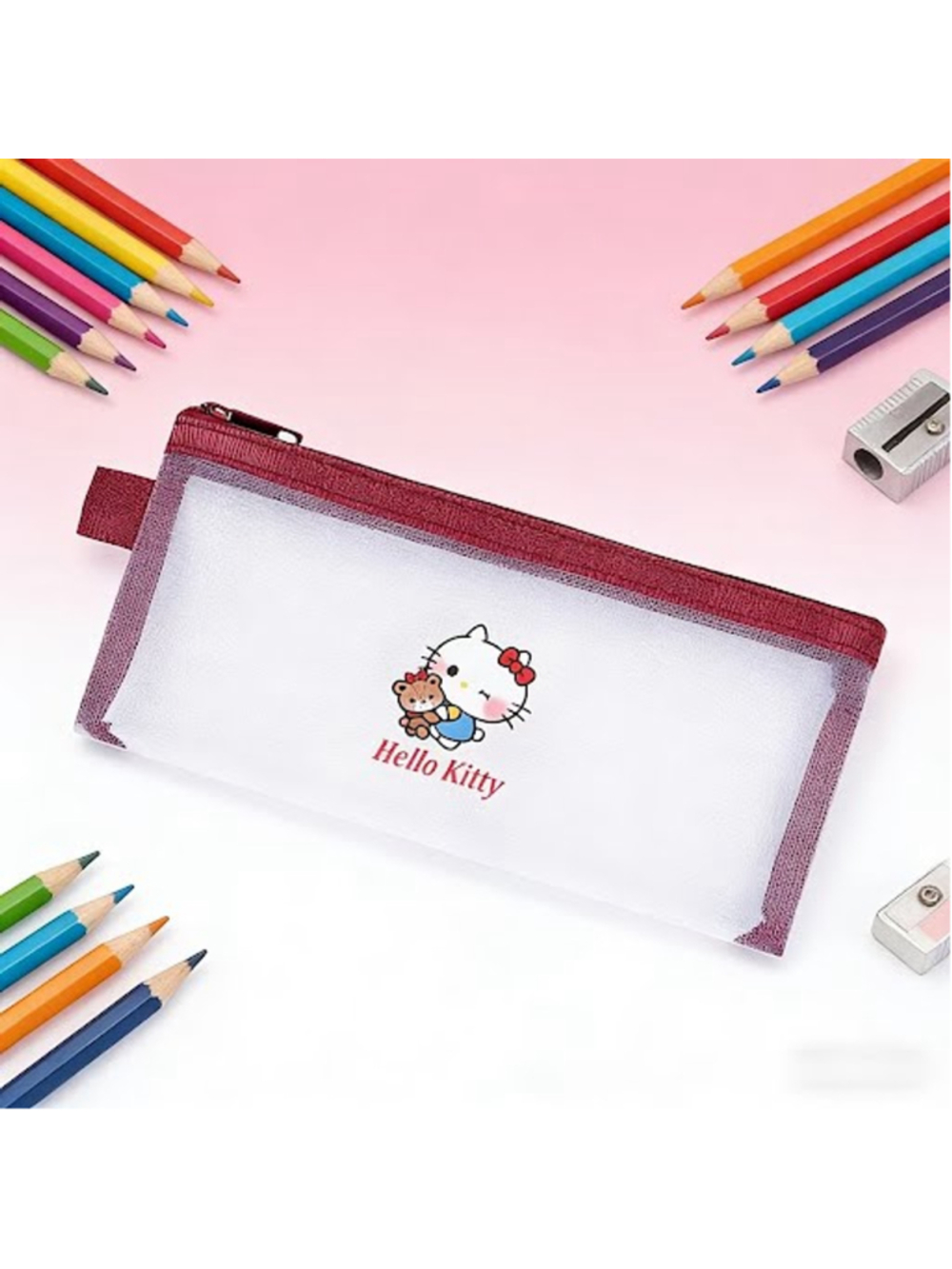 #HK-1178 Hello Kitty Mesh Pencil Bag